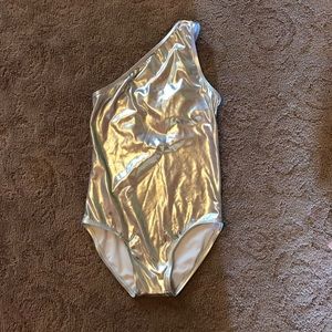 NWOT Angela frost kids metallic silver one piece